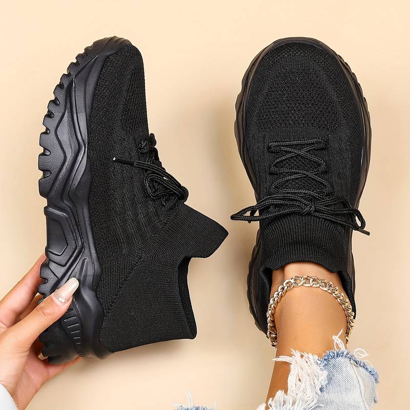 Dames Sneakers met Geheugenschuim en Voetboogondersteuning voor Actieve Levensstijl Zwart Auralie