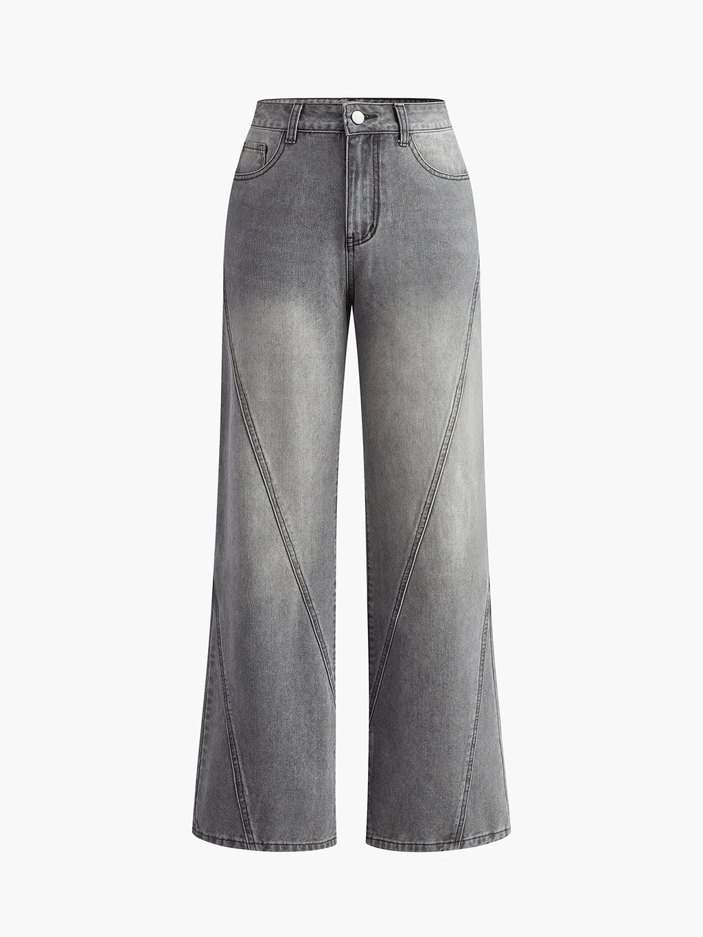 Dames Rechte Retro Spijkerbroek Grijs Auralie