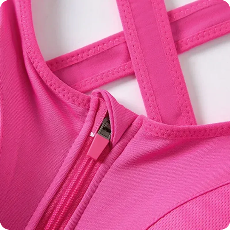 Dames Sport BH High Support met Ritsluiting en Criss-Cross Rugband Auralie