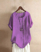 Dames Top met Knoopdetails voor Casual en Geklede Gelegenheden Paars Auralie