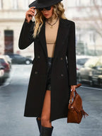 Dames Trenchcoat met Dubbelrijige Sluiting en Lange Pasvorm 2