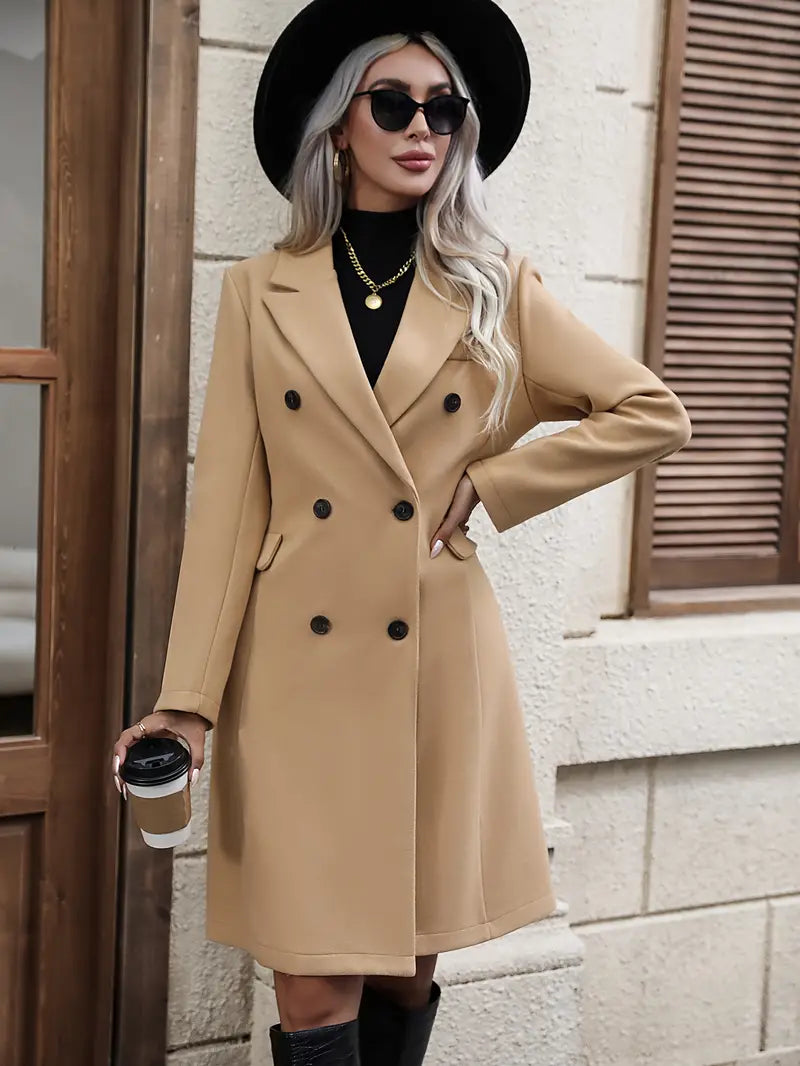 Dames Trenchcoat met Dubbelrijige Sluiting en Lange Pasvorm 6