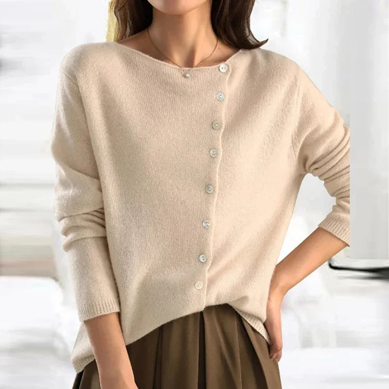 Dames Trui met Elegante Knopen en Comfortabele Pasvorm 1