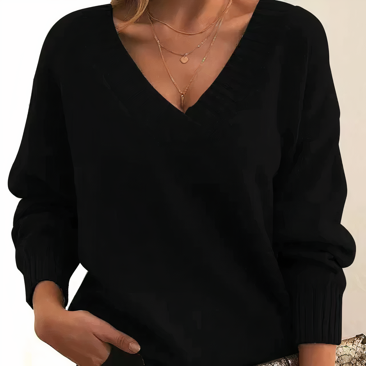 Dames Trui van Cashmere met V-hals en Luxe Zachtheid 0