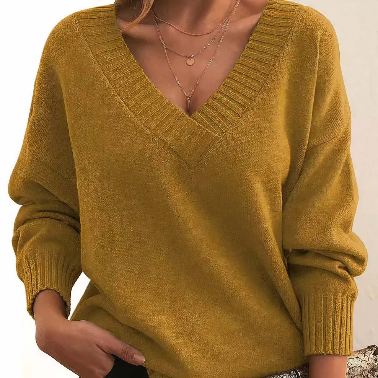Dames Trui van Cashmere met V-hals en Luxe Zachtheid 5