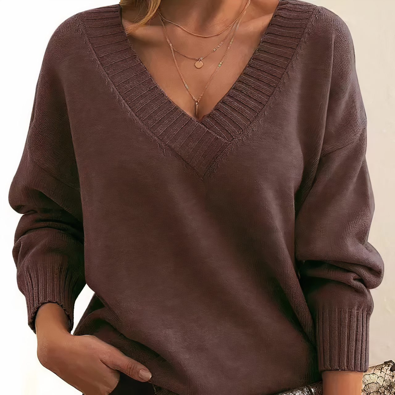 Dames Trui van Cashmere met V-hals en Luxe Zachtheid 8