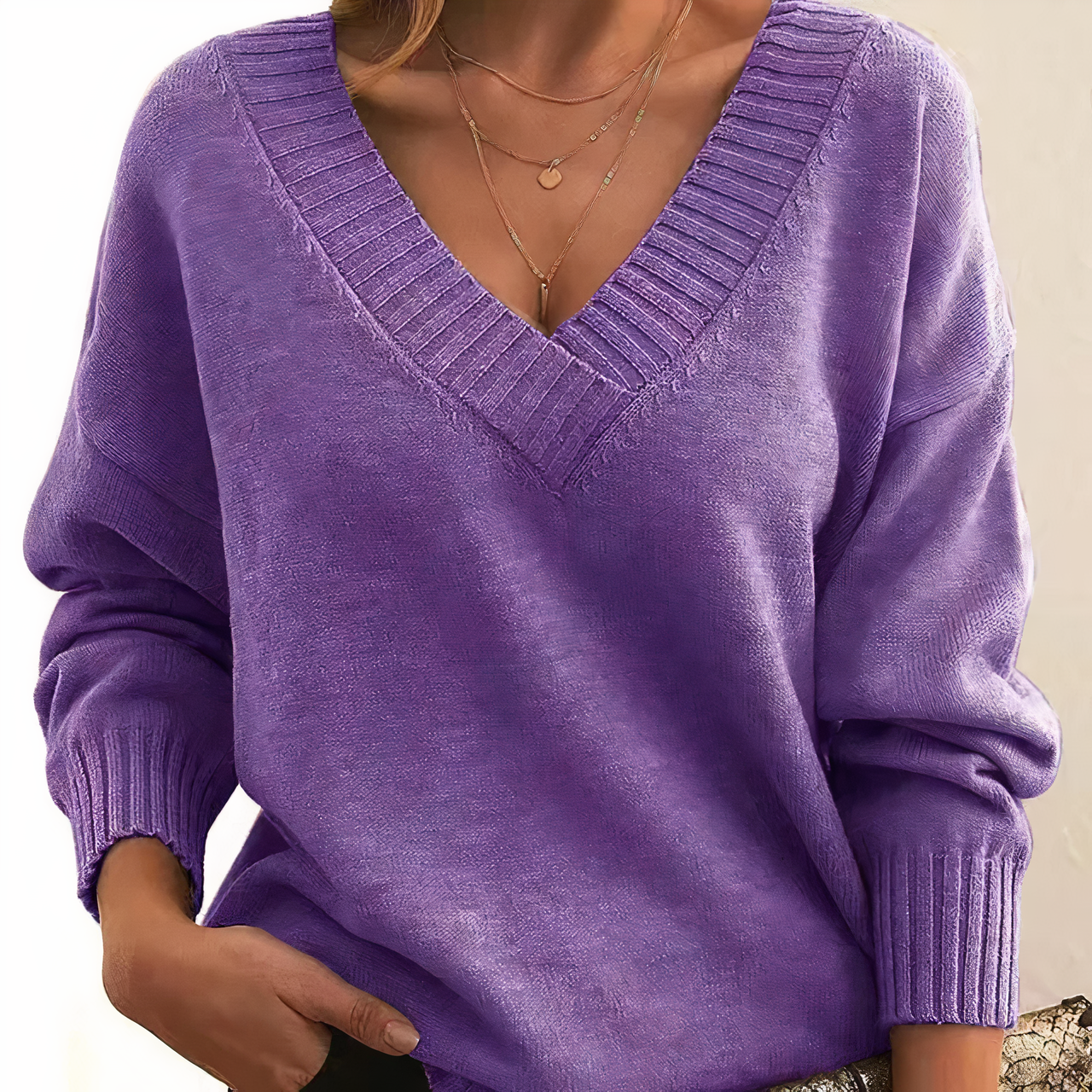 Dames Trui van Cashmere met V-hals en Luxe Zachtheid 9