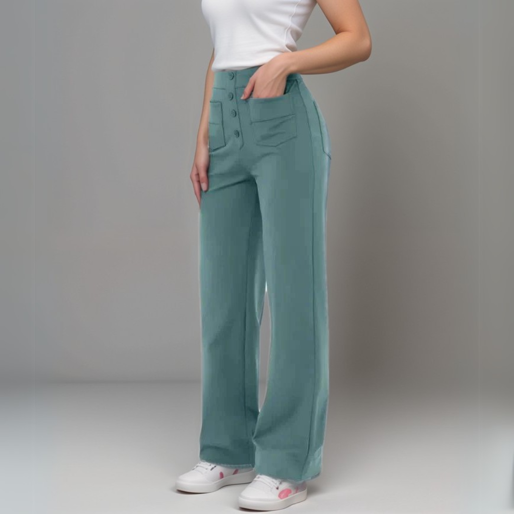 Damesbroek Hoge Taille van Elastisch Materiaal met Comfortabele Pasvorm 8