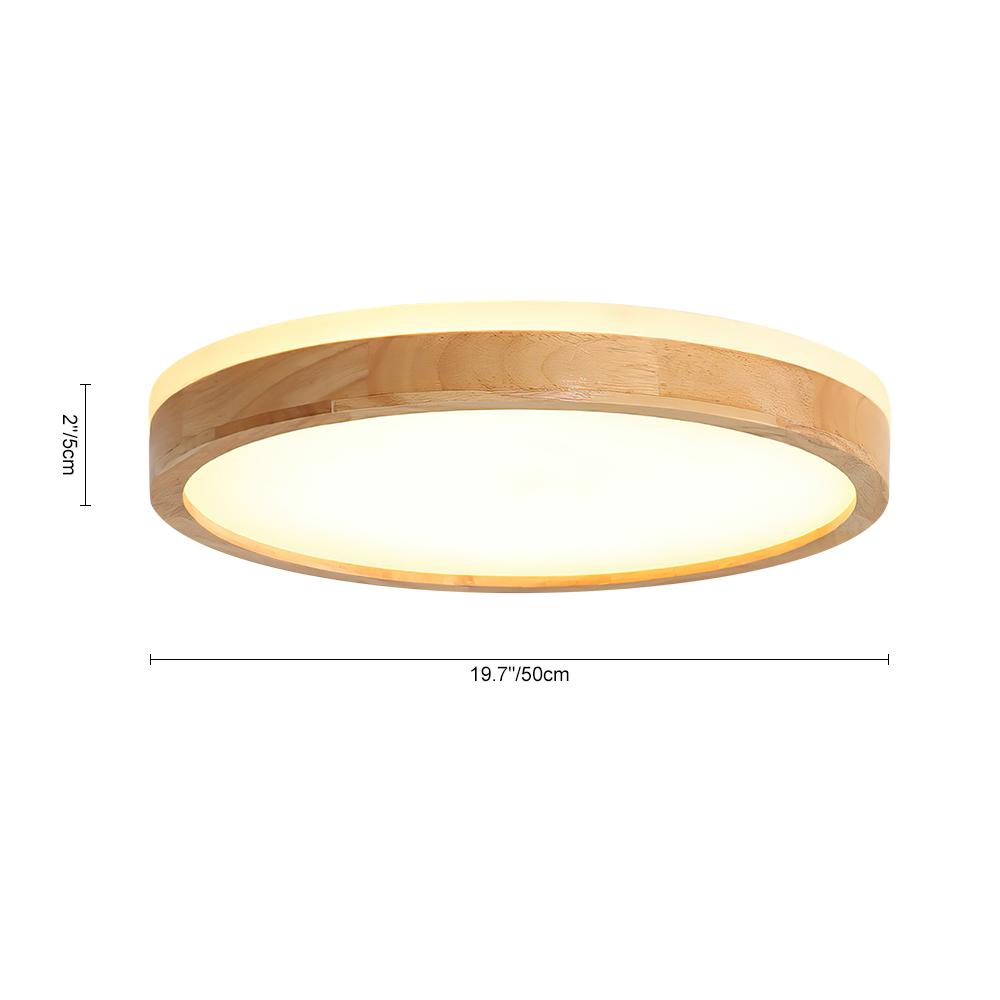 Dimbare LED Plafondlamp van Hout met Matte Acryl Diffuser - Scandinavische Plafonniere voor Binnen 6