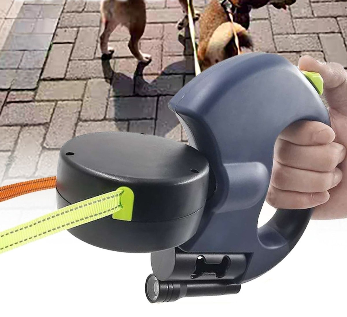 Dubbele Uittrekbare Hondenriem met LED Zaklamp voor Twee Honden – Reflecterende Hondenlijnen van 3 Meter 3