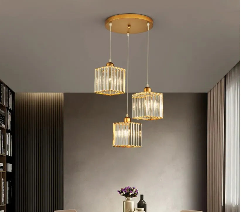 Elegante Hanglamp van Glas en Metaal voor Woonkamer, Eettafel of Slaapkamer - Verstelbare Lengte 11