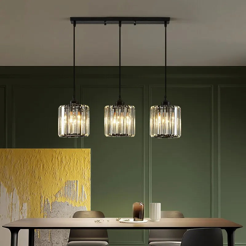 Elegante Hanglamp van Glas en Metaal voor Woonkamer, Eettafel of Slaapkamer - Verstelbare Lengte 12