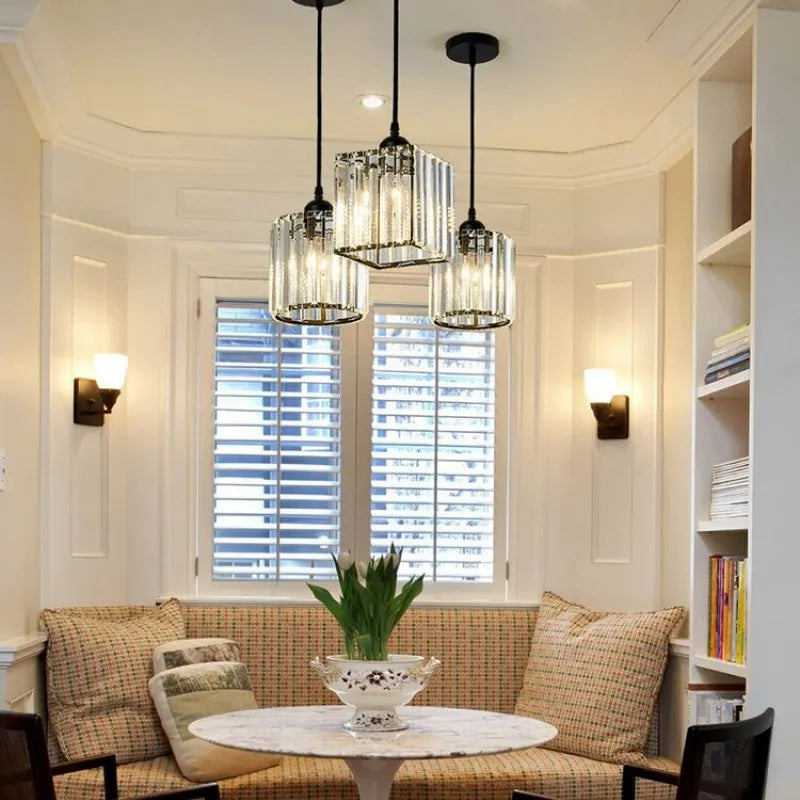 Elegante Hanglamp van Glas en Metaal voor Woonkamer, Eettafel of Slaapkamer - Verstelbare Lengte 13