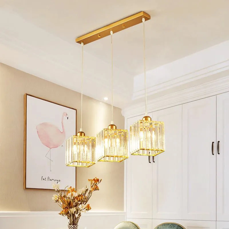 Elegante Hanglamp van Glas en Metaal voor Woonkamer, Eettafel of Slaapkamer - Verstelbare Lengte 16