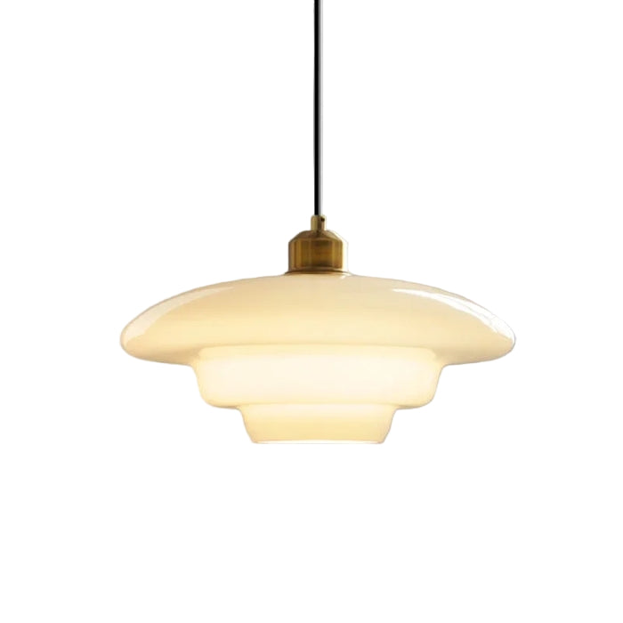 Elegante Hanglamp voor Woonkamer, Eetkamer en Slaapkamer - Melkwit Glas, Midden Eeuwse Stijl 0