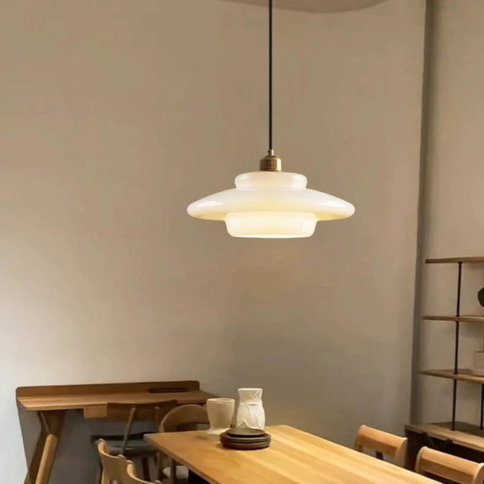 Elegante Hanglamp voor Woonkamer, Eetkamer en Slaapkamer - Melkwit Glas, Midden Eeuwse Stijl 6
