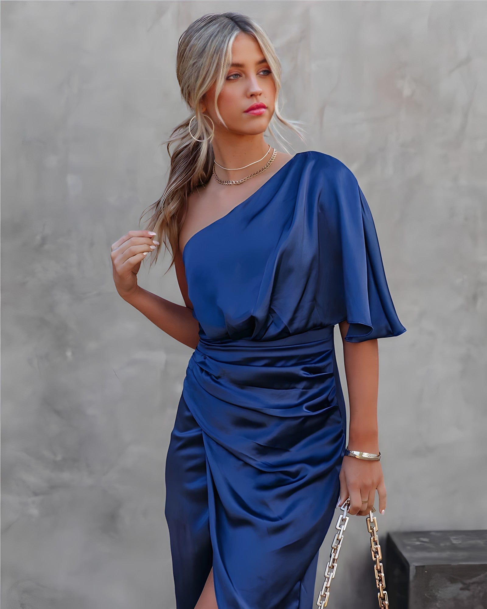 Feestjurk Dames van Zijde met Elegante Pasvorm Auralie