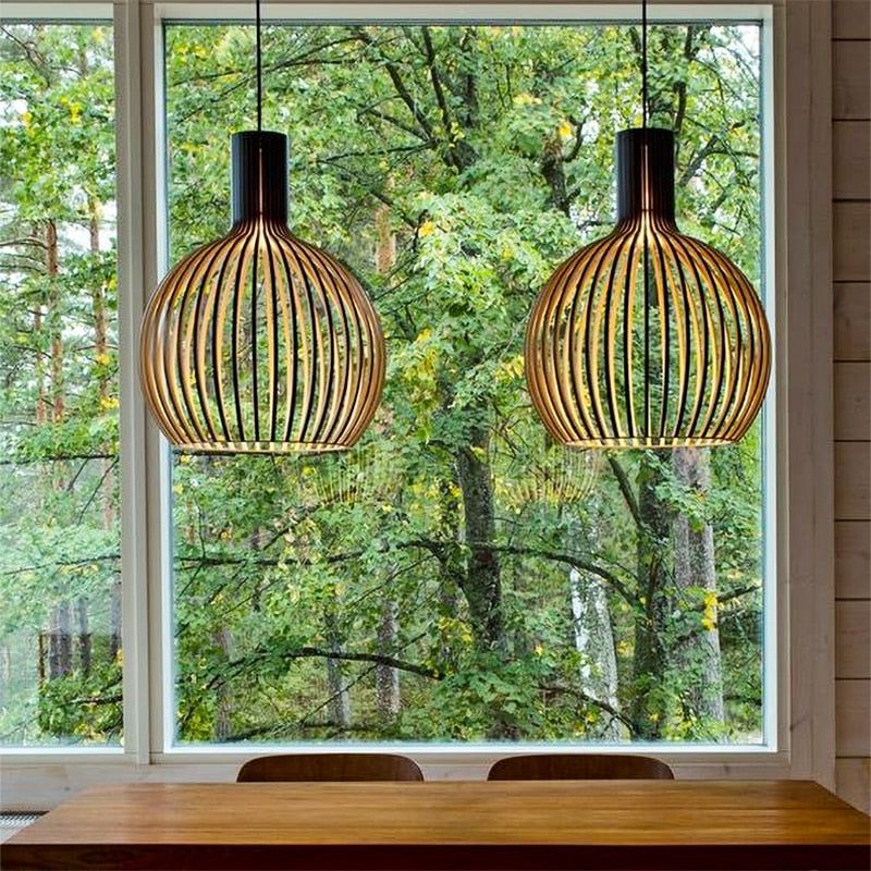 Handgemaakte Houten Hanglamp voor Woonkamer, Eettafel of Slaapkamer – Unieke Verlichting 2