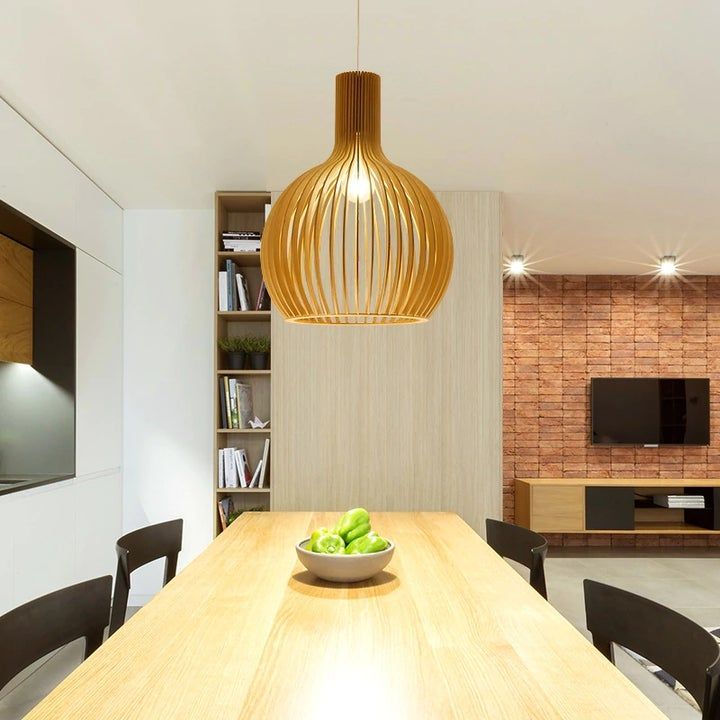 Handgemaakte Houten Hanglamp voor Woonkamer, Eettafel of Slaapkamer – Unieke Verlichting 8