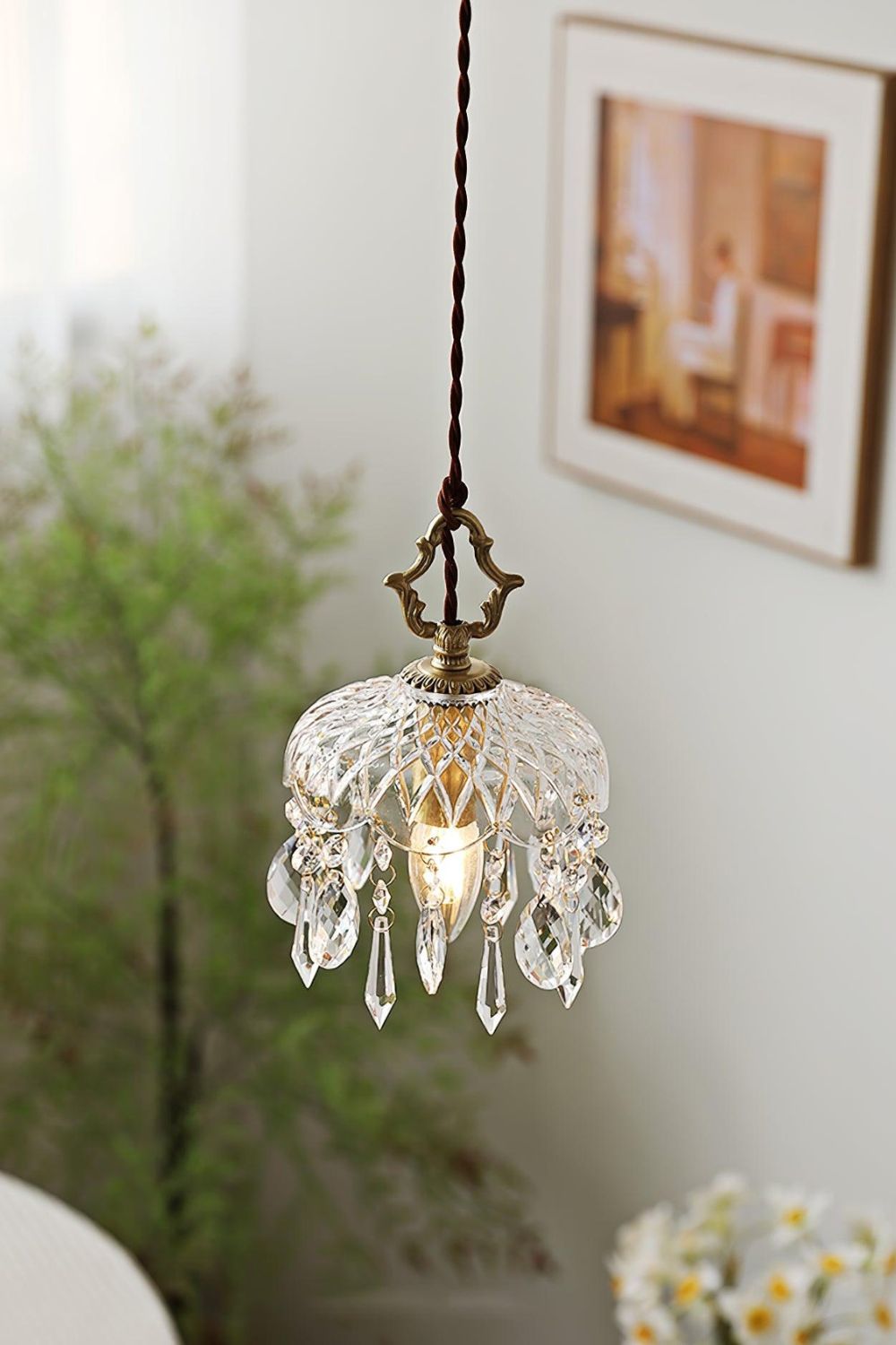Hanglamp met Glazen Kap en Vintage Ontwerp voor Woonkamer en Eettafel – Sfeervolle Binnenverlichting 2