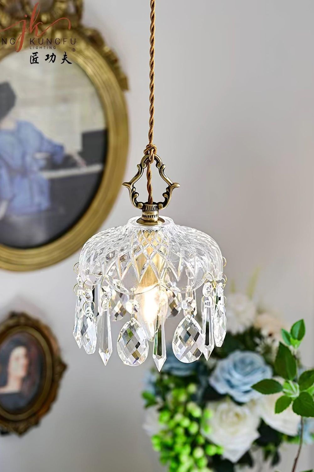 Hanglamp met Glazen Kap en Vintage Ontwerp voor Woonkamer en Eettafel – Sfeervolle Binnenverlichting 7