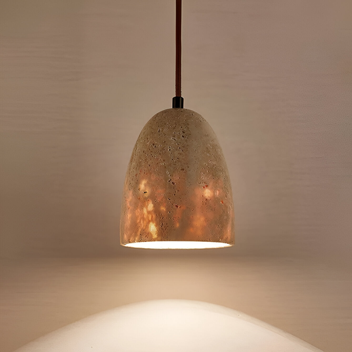 Hanglamp met Natuurlijke Travertijnsteen en Verstelbare Hoogte voor Eettafel en Woonkamer 7