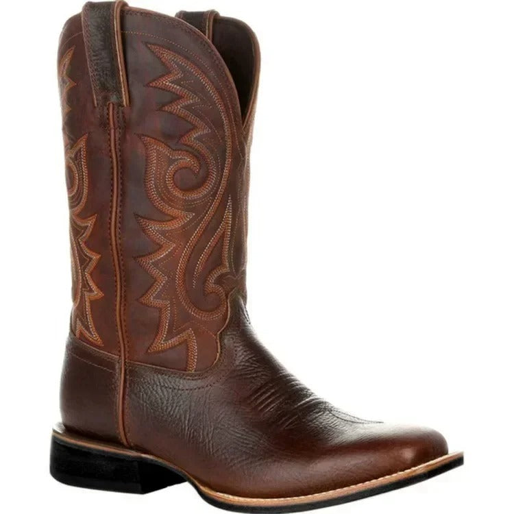 Heren Cowboylaarzen van PU-leer met Totem Patroon Bruin Auralie