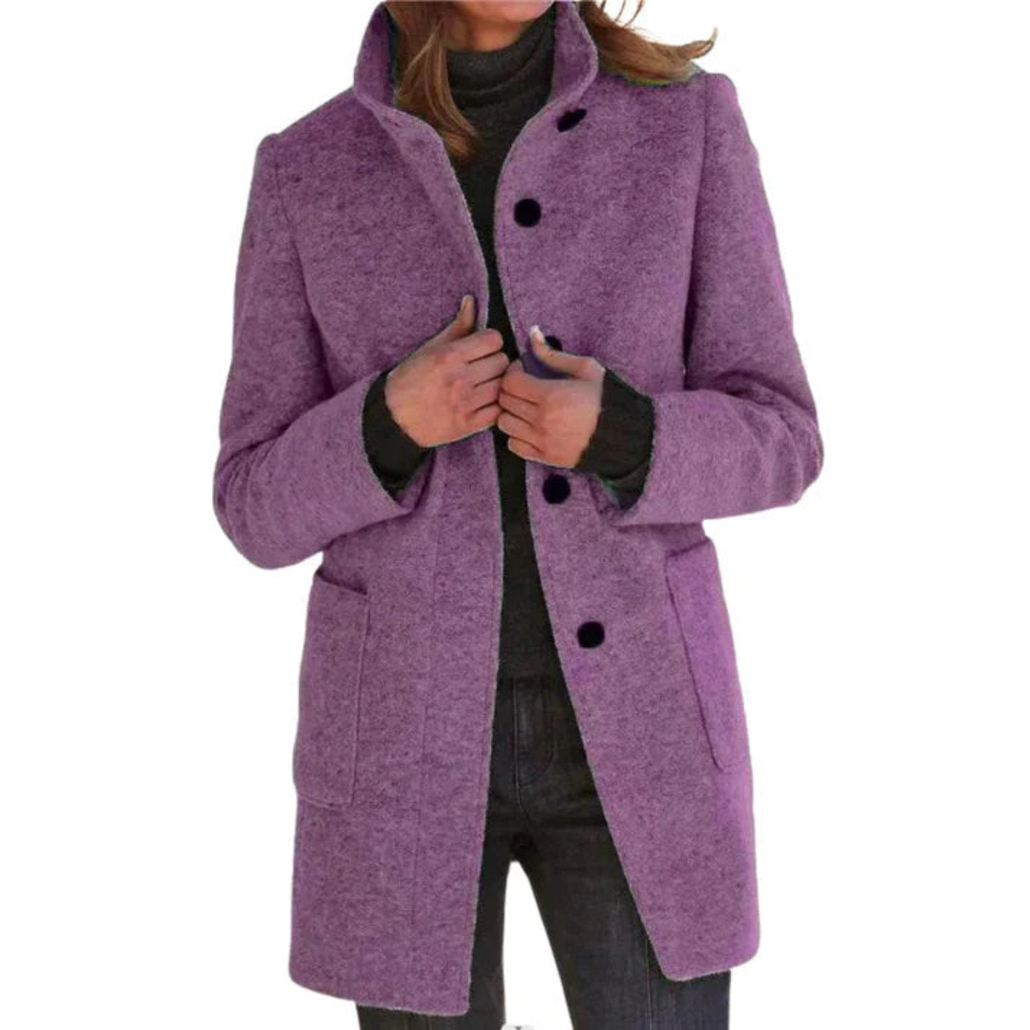 Heren Winterjas met Monochroom Patroon en Lange Mouwen 2