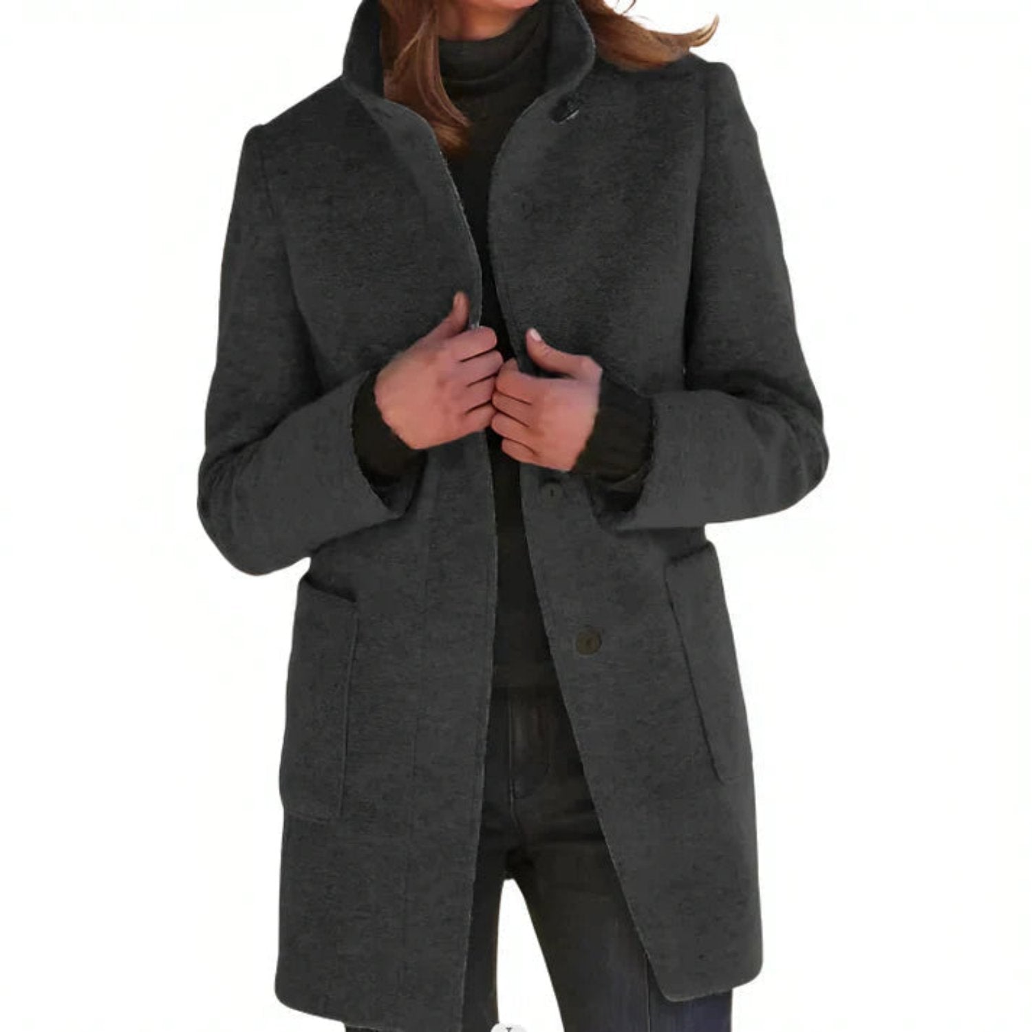 Heren Winterjas met Monochroom Patroon en Lange Mouwen 3