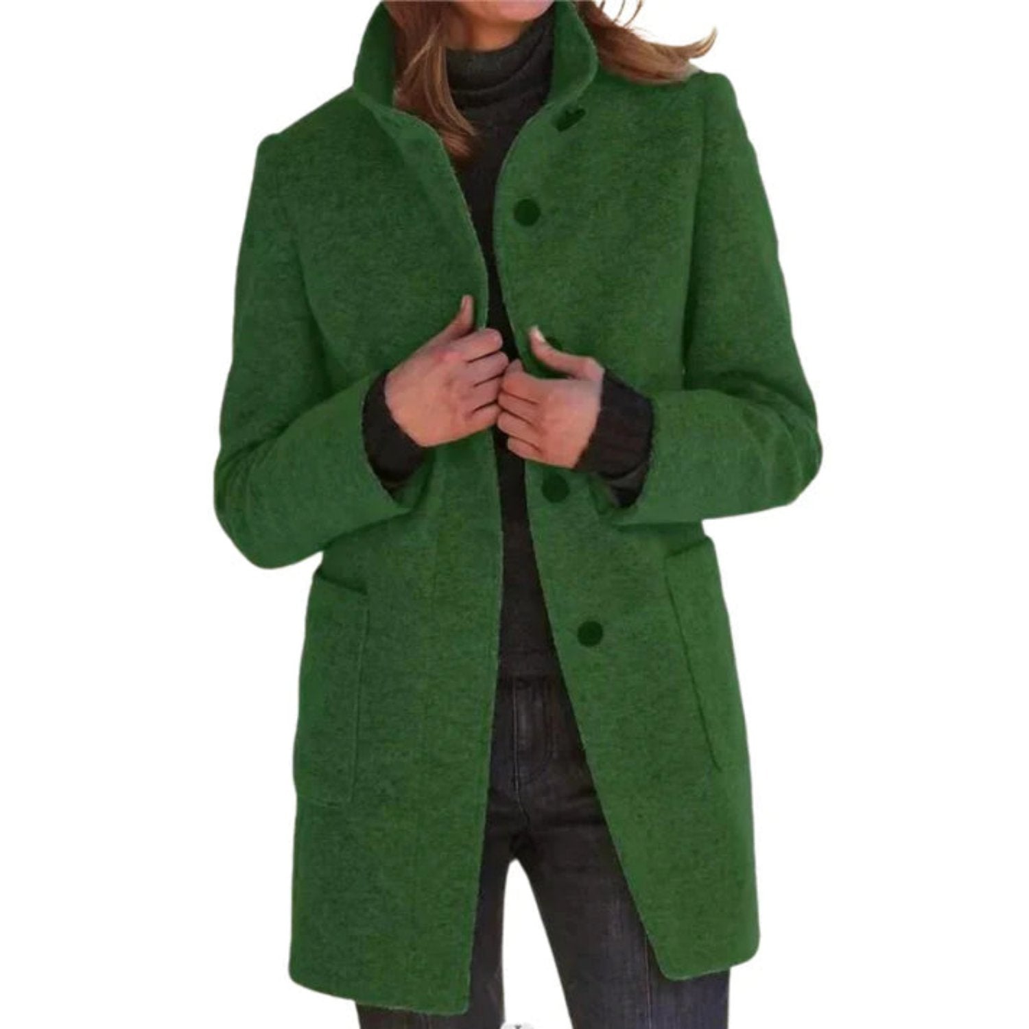 Heren Winterjas met Monochroom Patroon en Lange Mouwen 4