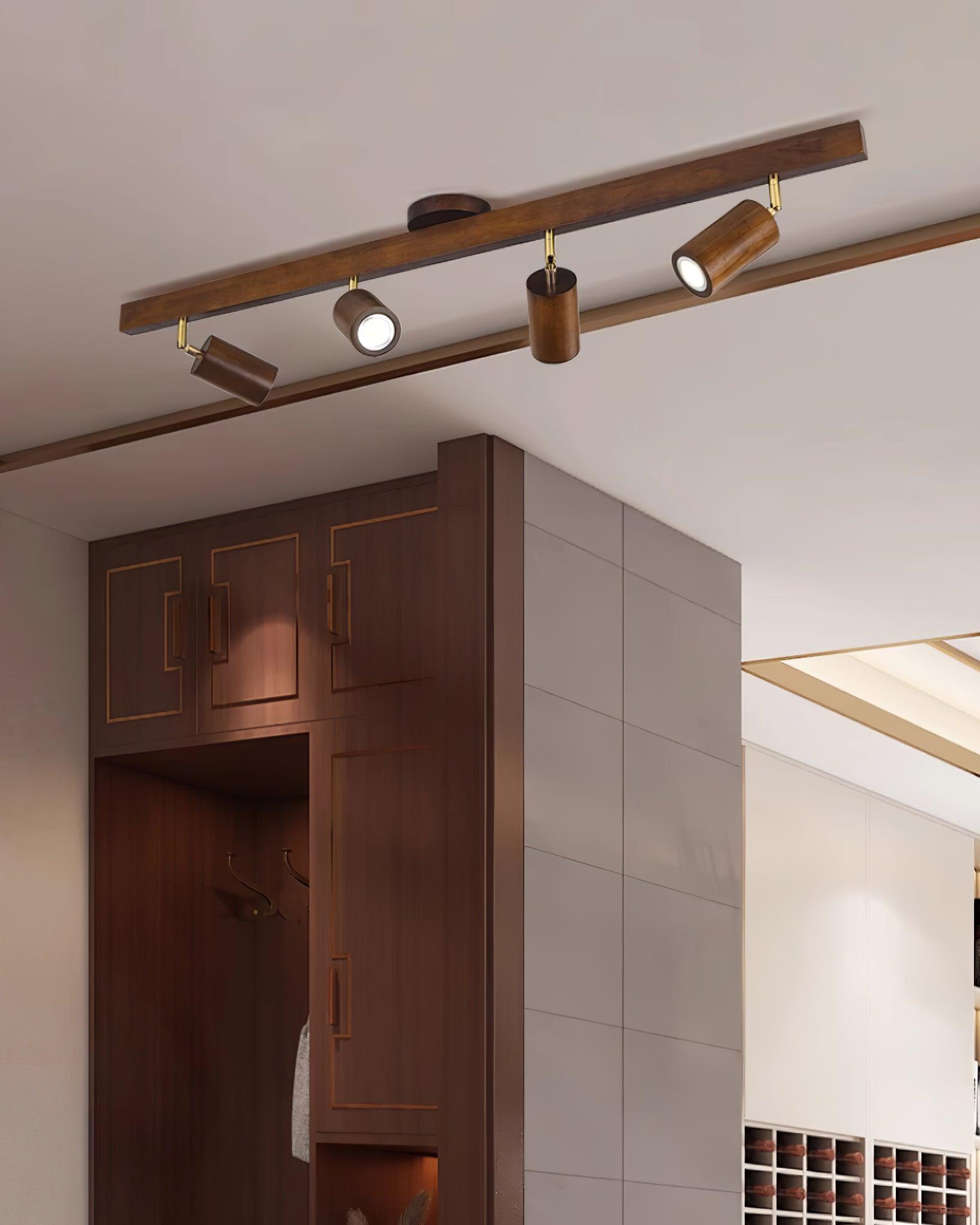 Houten Spoorverlichting met LED - Modern Ontwerp voor Woonkamer en Badkamer, Warm Wit Licht 2