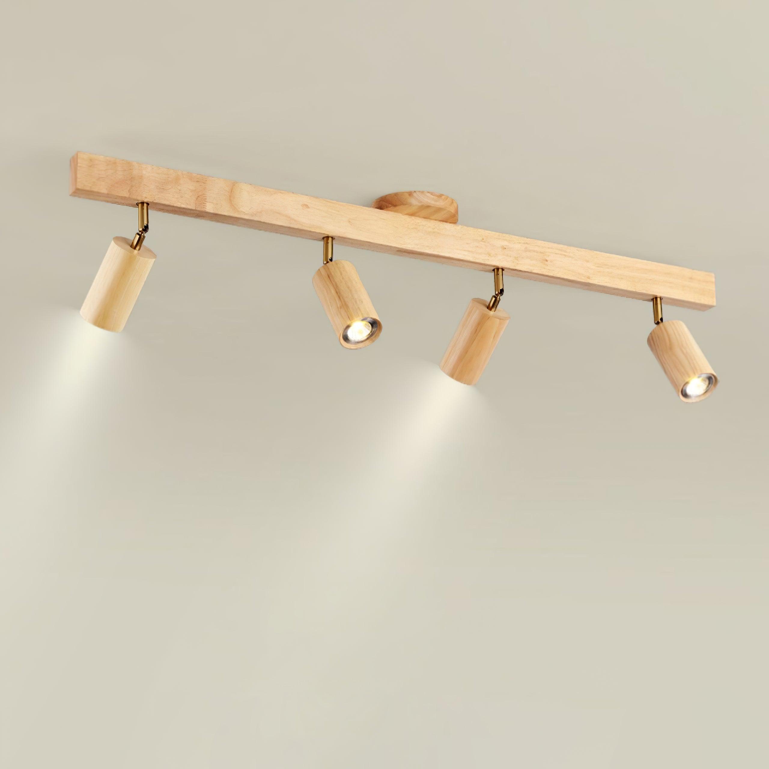 Houten Spoorverlichting met LED - Modern Ontwerp voor Woonkamer en Badkamer, Warm Wit Licht 3