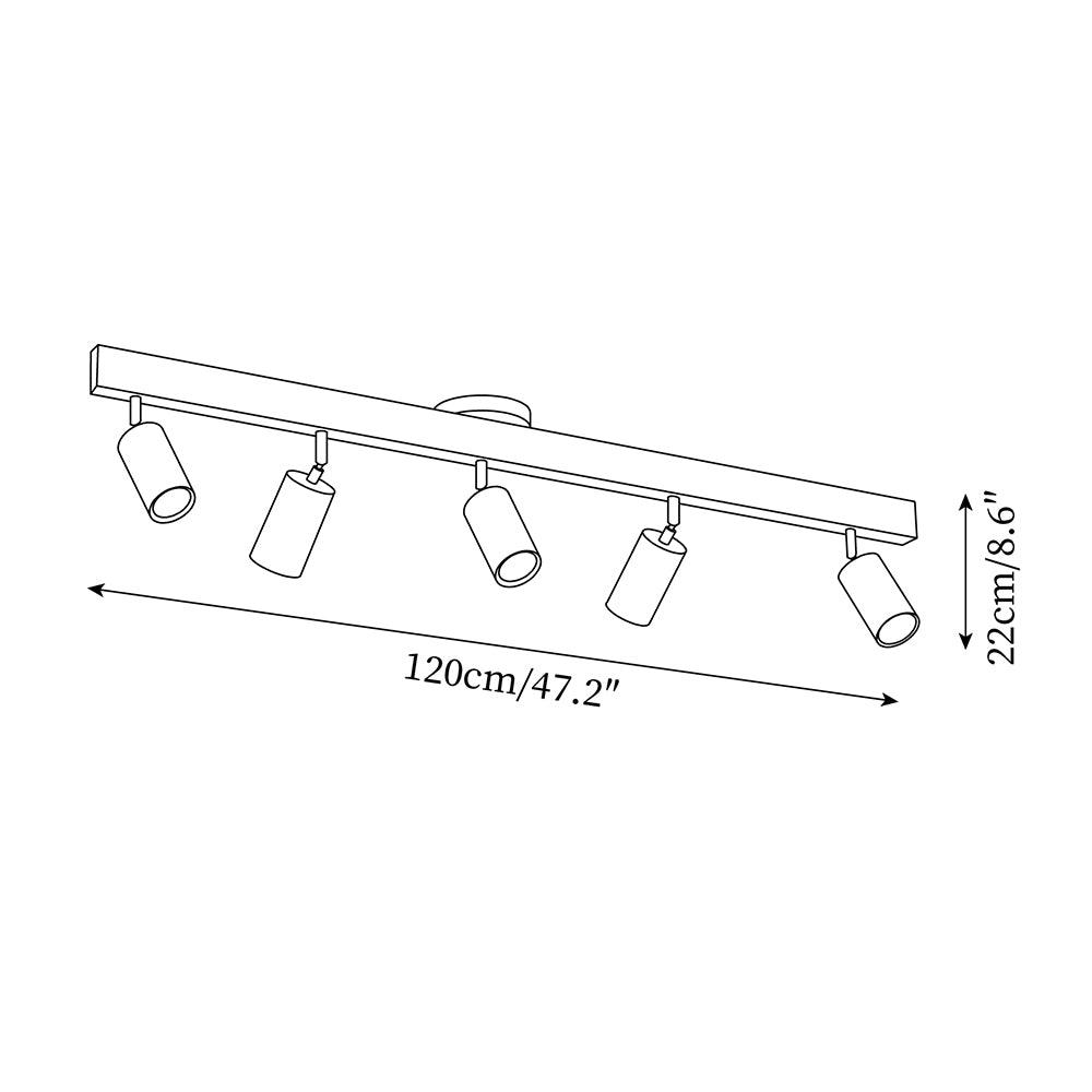 Houten Spoorverlichting met LED - Modern Ontwerp voor Woonkamer en Badkamer, Warm Wit Licht 8
