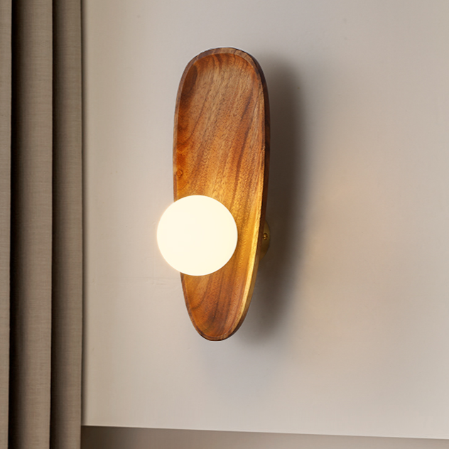 Houten Wandlamp met LED Verlichting voor Binnen – Elegante Muurlamp voor Woonkamer en Slaapkamer 0