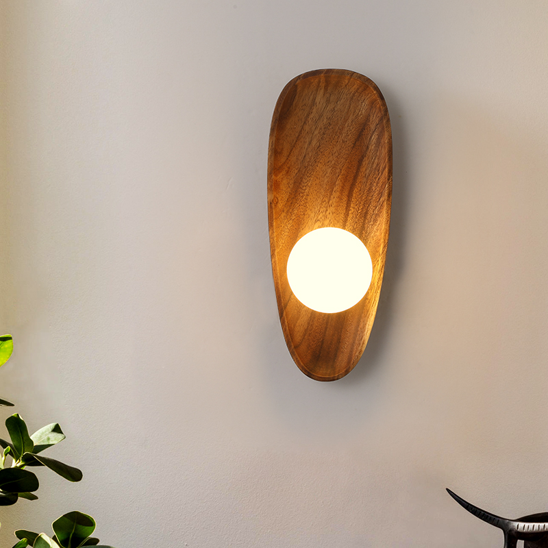 Houten Wandlamp met LED Verlichting voor Binnen – Elegante Muurlamp voor Woonkamer en Slaapkamer 1