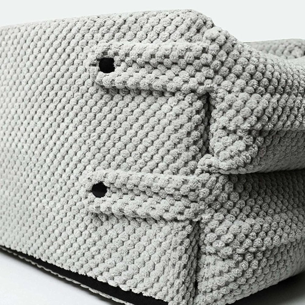 Kleine Hondenzitje voor Auto met Pluche Bekleding en Verstelbare Veiligheidsbanden 3