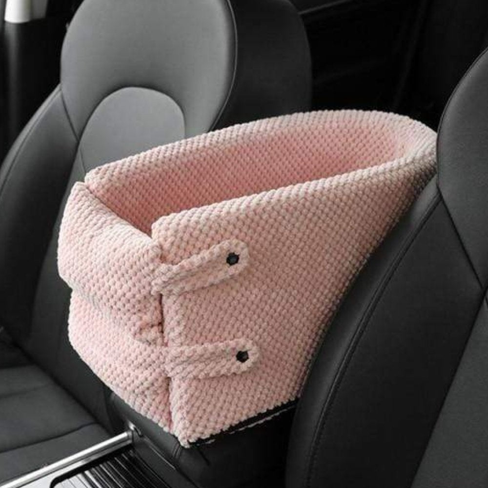 Kleine Hondenzitje voor Auto met Pluche Bekleding en Verstelbare Veiligheidsbanden 7