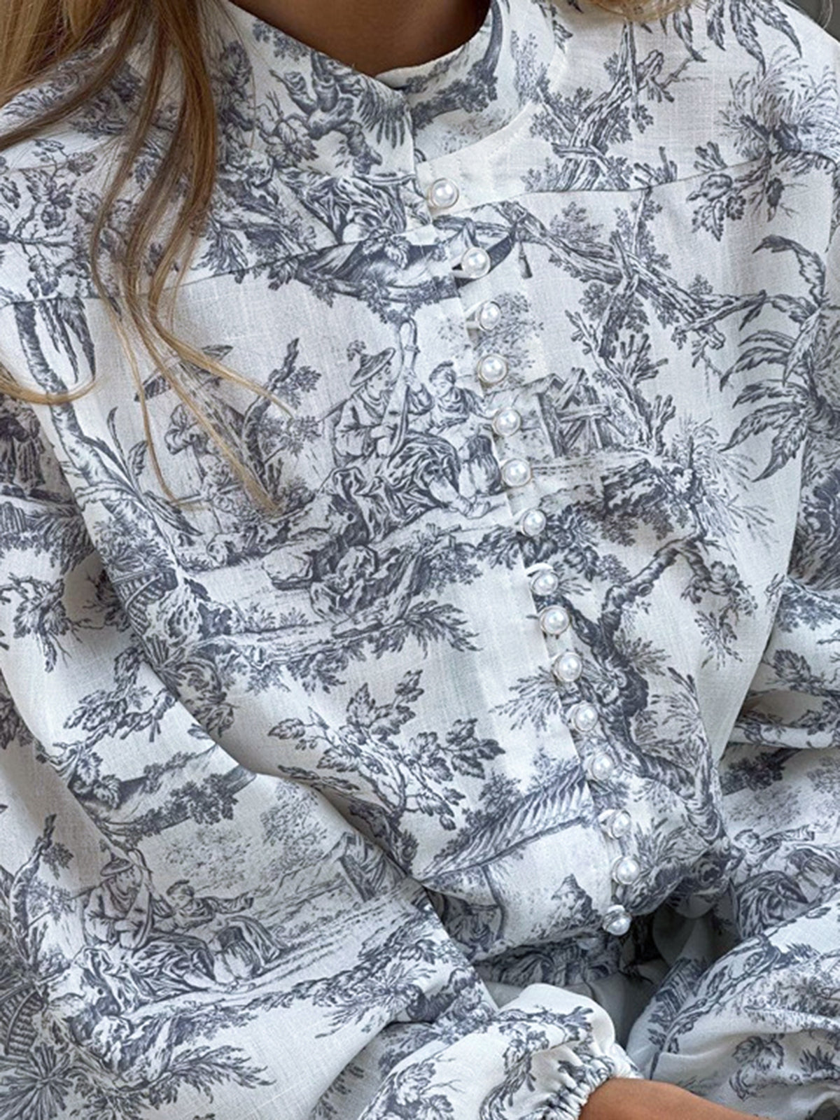 Korte Jurk Dames met Print en Knoopdetail Auralie