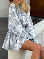 Korte Jurk Dames met Print en Knoopdetail Auralie
