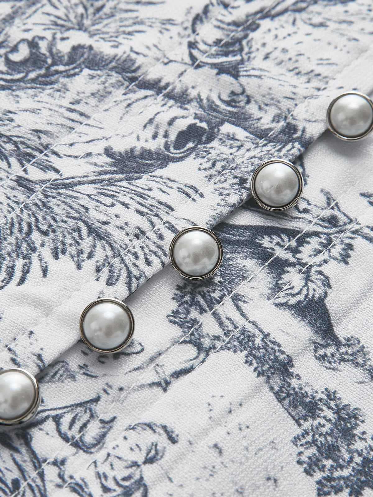 Korte Jurk Dames met Print en Knoopdetail Auralie