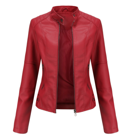 Leren Dames Jas met Figursneden Pasvorm en Tijdloos Design 1