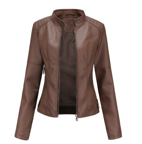 Leren Dames Jas met Figursneden Pasvorm en Tijdloos Design 4