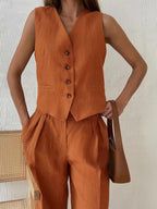 Casual Chic Dames Co-ord Set met Gilet Auralie