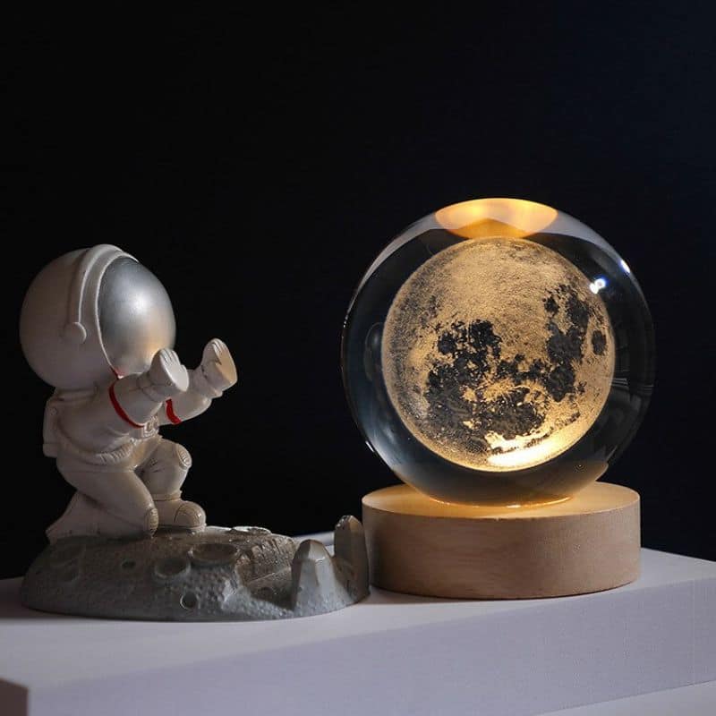 Luminous Crystal Ball met 3D Gravure – Magische Nachtlamp voor Sterrenliefhebbers en Ruimtefans 0