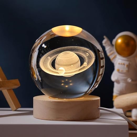 Luminous Crystal Ball met 3D Gravure – Magische Nachtlamp voor Sterrenliefhebbers en Ruimtefans 2