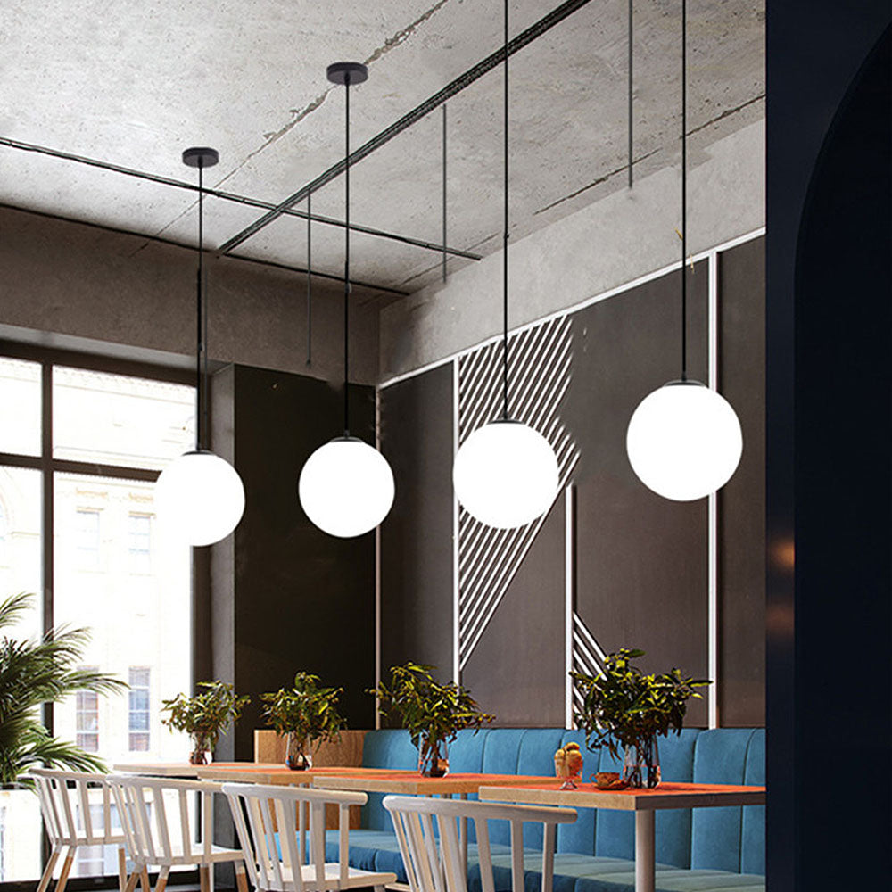 Minimalistische Glazen Hanglamp met Elegant Ontwerp en E27/E26 Lampvoet 8