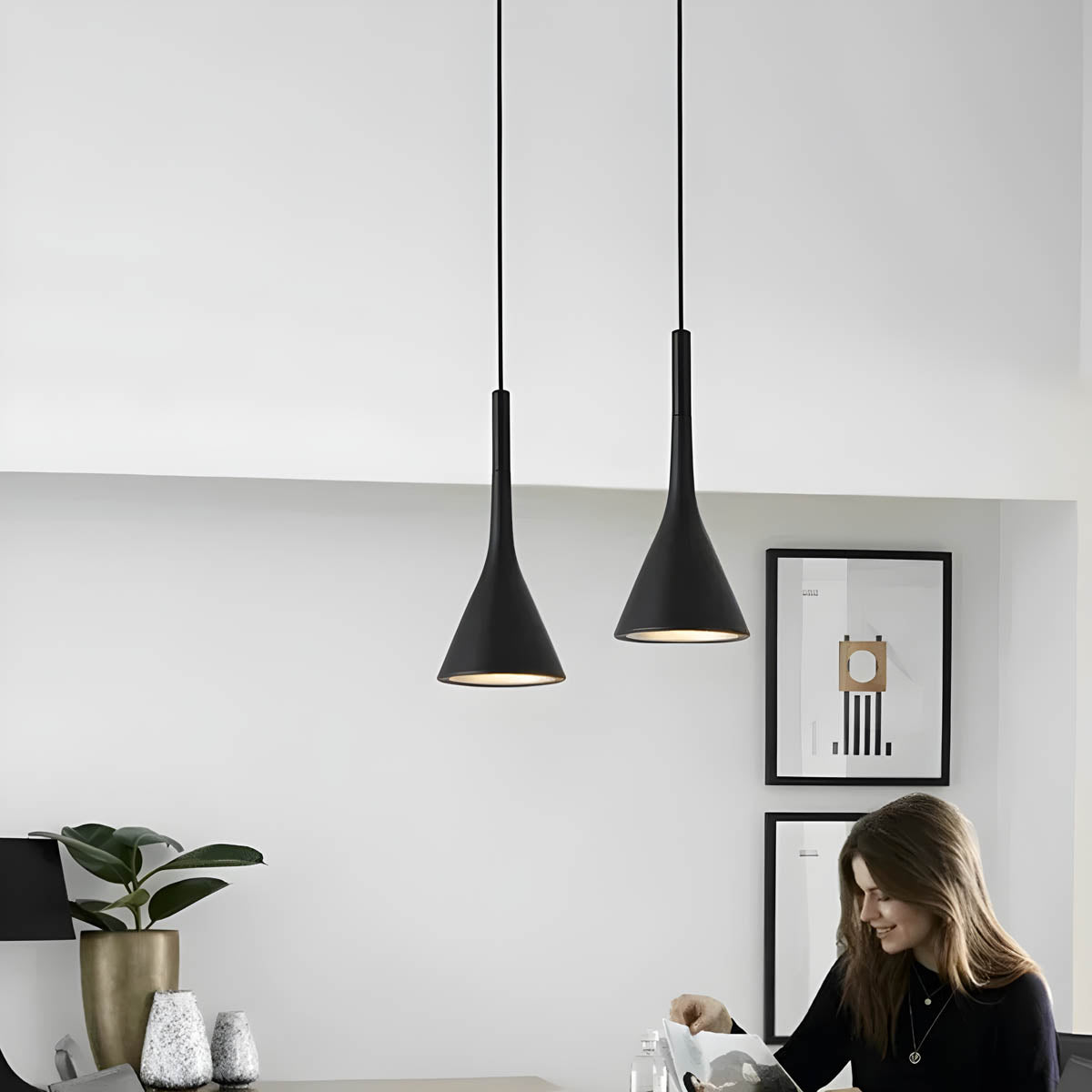 Minimalistische Hanglamp Zwart voor Eettafel en Woonkamer – Energiezuinige LED Verlichting 3