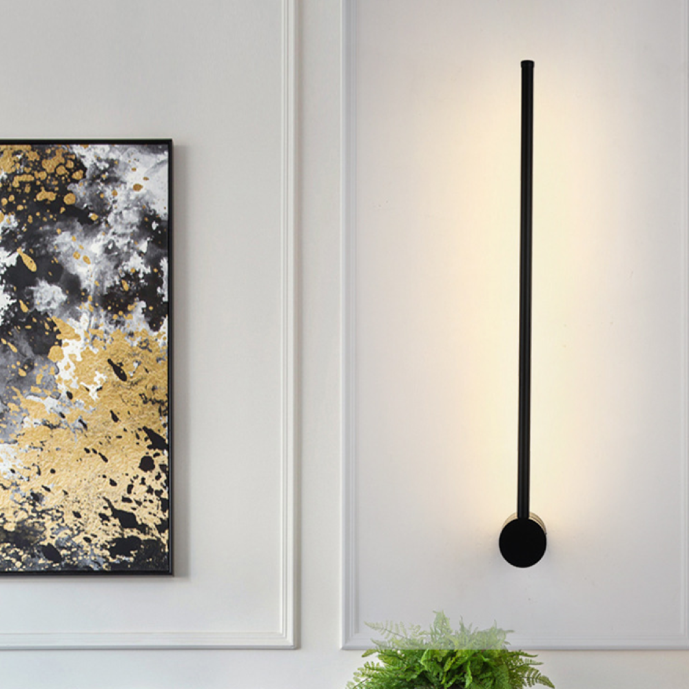Minimalistische Wandlamp Zwart met Aanpasbare Kleurtemperaturen – Modern Muurlamp voor Binnen 3
