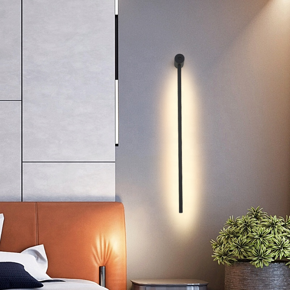 Minimalistische Wandlamp Zwart met Aanpasbare Kleurtemperaturen – Modern Muurlamp voor Binnen 8