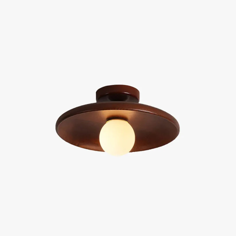 Modern Minimalistisch Semi-Spoelplafondlicht van Hout voor Warme Verlichting – LED Geschikt voor Slaapkamer en Woonkamer 1